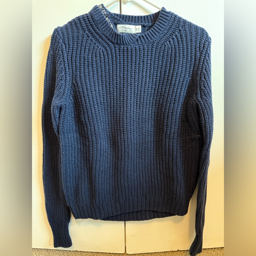 3.1 Phillip Lim for Target 20th anniversaryNavy Knit Sweater with Embellishments